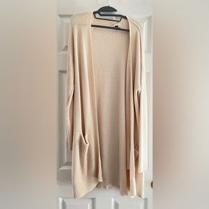 Universal Threads, Size L, Tan/Cream, Long Length Cardigan With Pockets